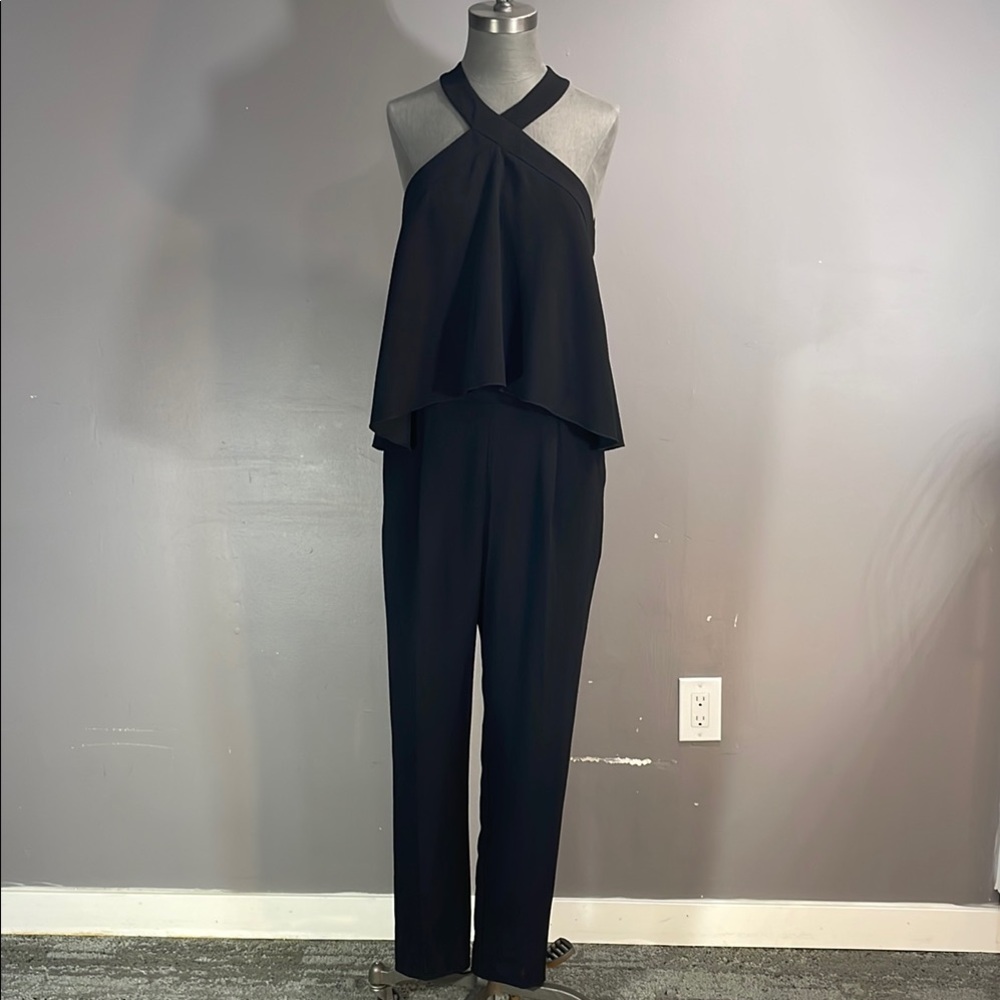 Chic Black Halter Jumpsuit NEW with tags size 6 casual and easy care polyester